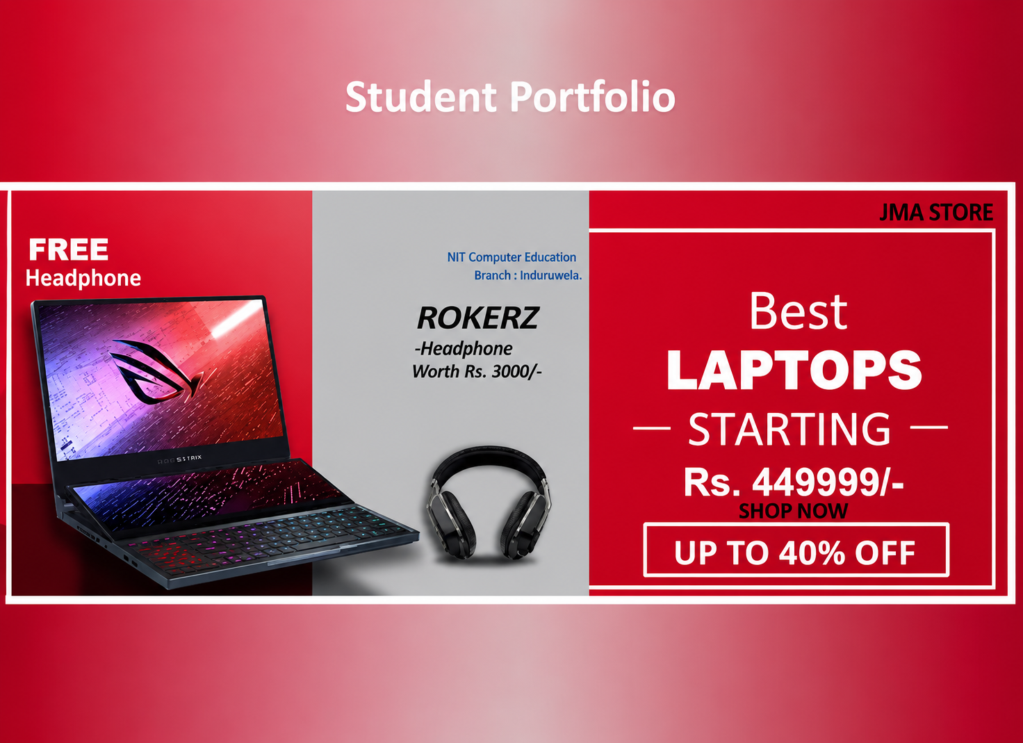 NIT Education Student Alfar’s Modern Laptop Ad Design Work